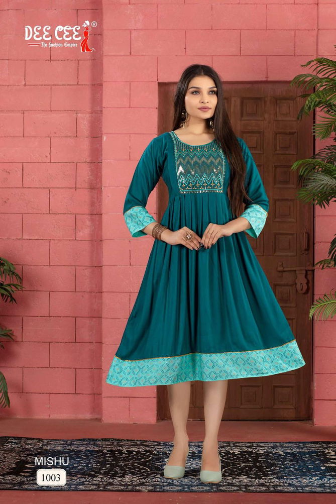 Mishu By Deecee Rayon Designer Plain Kurtis Wholesalers In Delhi
